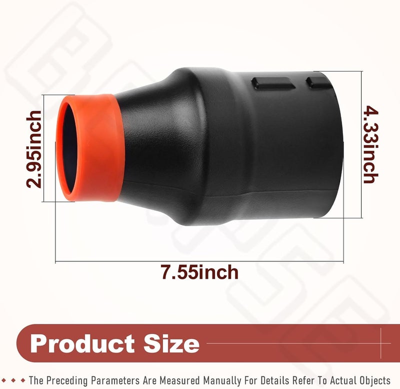 BERPSE Car Drying Nozzle for Milwaukee M18 Leaf Blower of 8" Long Car Drying Blowpipe, Fits 2724-20 & 2728-20 with Red Soft Tip Cover - Image 2